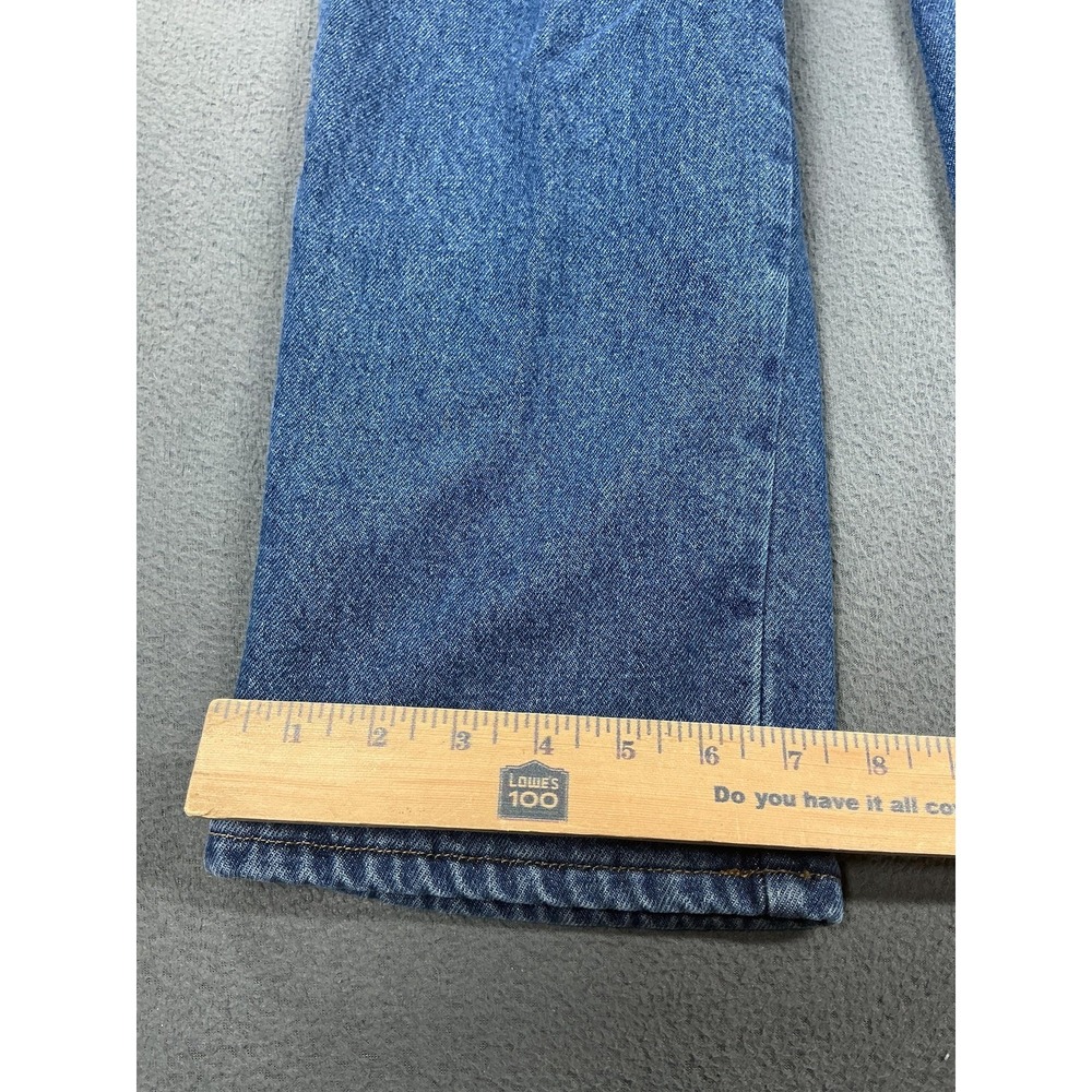 L.L.Bean Jeans Womens 14 REG Blue High Rise Flannel Lined Relaxed Straight Denim - Picture 4 of 11